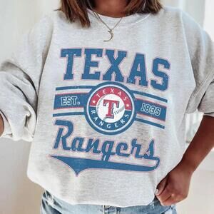 Retro 90S M Lb Texas Baseball Sweatshirt, Ranger Baseball 1835